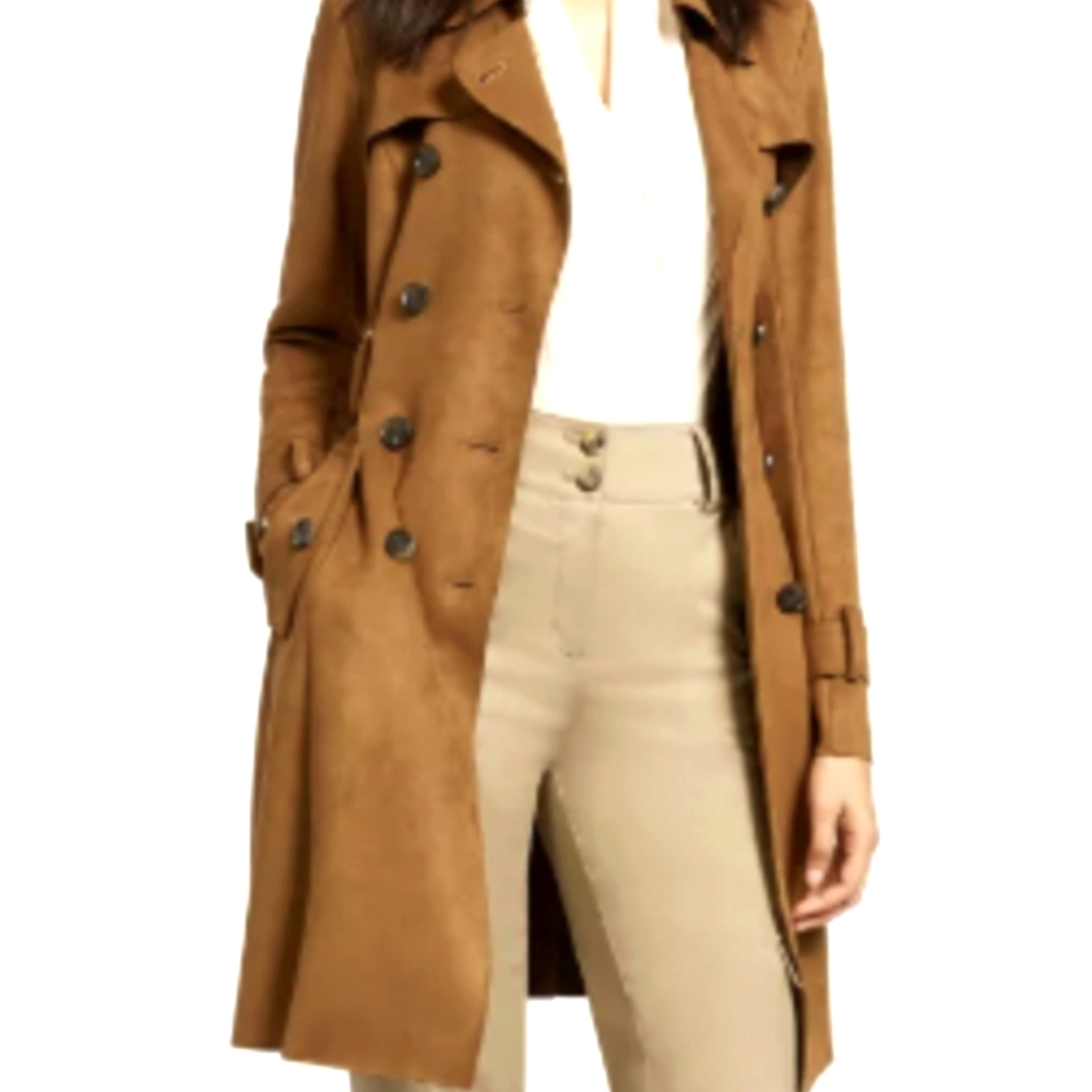 Suede (faux) Trench Coat